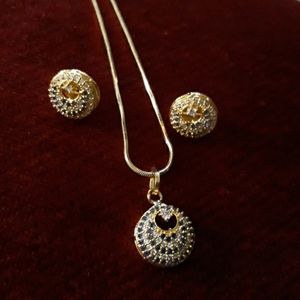 Necklace, earrings